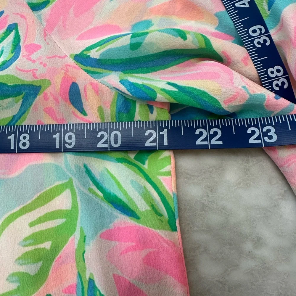 Lilly Pulitzer Silk Elsa Blouse Sz L - Picture 6 of 8